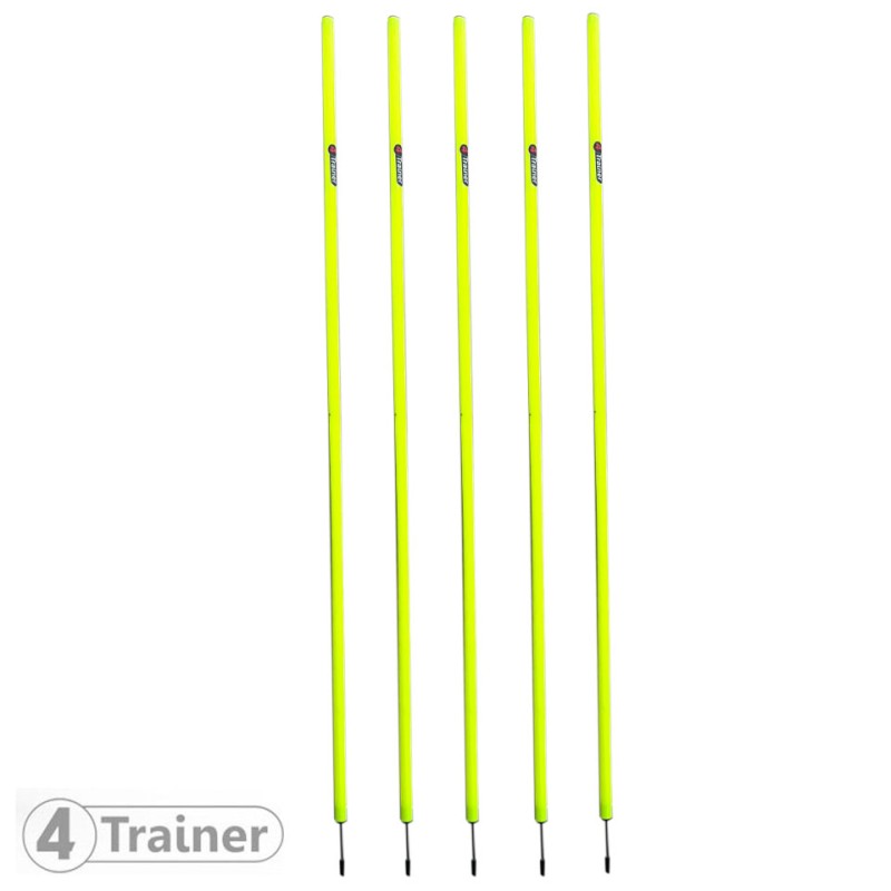 PIQUETS SLALOM - Pointe Acier Jaune - LOT DE 5 - 180cm - 4TRAINER