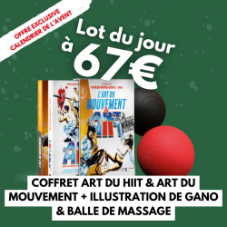 LOT 2 - Coffret ART DU HIIT & ART DU MOUVEMENT + Illustration GANO + BALLE DE MASSAGE - CALENDRIER AVENT 2024