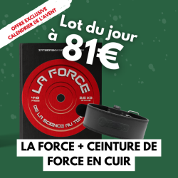 LOT 9 - LA FORCE + CEINTURE DE FORCE EN CUIR - HALTÉROPHILIE - 4TRAINER - CALENDRIER AVENT 2024