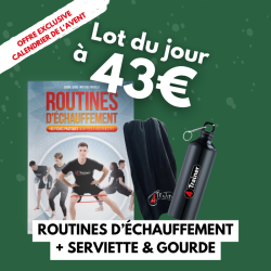 LOT 21 - ROUTINES D'ÉCHAUFFEMENT + SERVIETTE GYM + GOURDE ALU 0,75L - 4TRAINER - CALENDRIER AVENT 2024