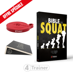 PACK - LA BIBLE DU SQUAT + POWERBAND EXTRA LIGHT ROUGE + SLANT BOARD