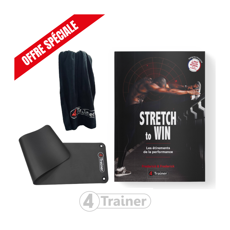 PACK - STRETCH TO WIN + TAPIS DE SOL 4TRAINER + SERVIETTE GYM 50CM X 100CM